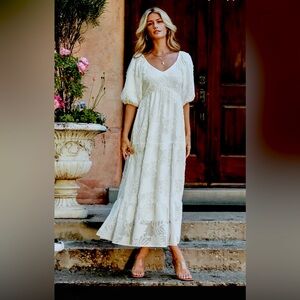 Baltic Born Hayward Ivory Puff Sleeve Maxi Dress (NWT, Multiple Sizes)